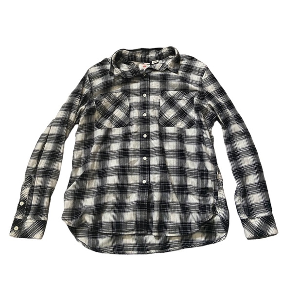 Womens Levis Black and White flannel boyfriend fit size Xtra Large - Picture 1 of 3